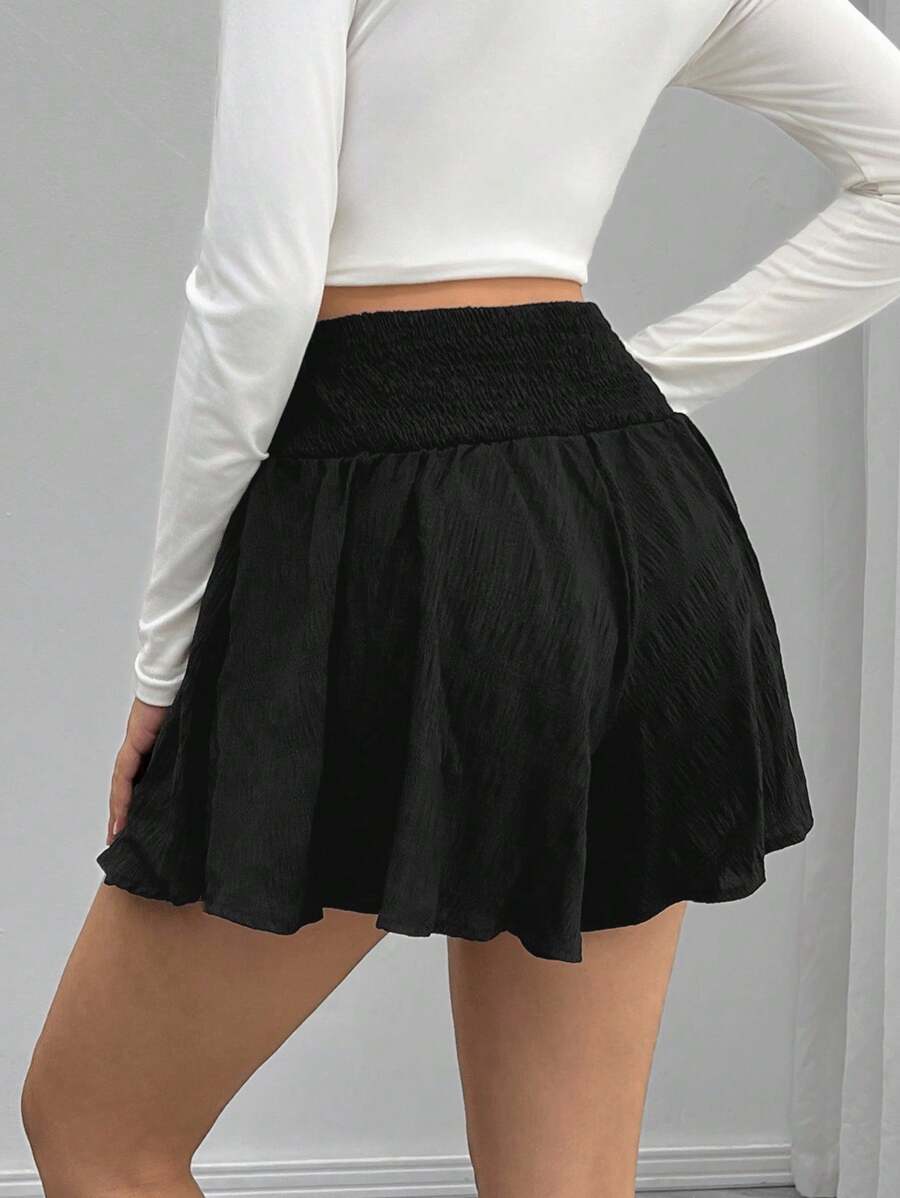 Maternity Track Shorts - Knot Detail, Loose Fit, Ultra High Waist, Minimalist, Black