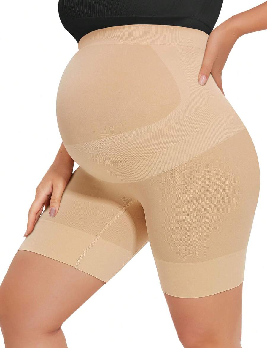 Maternity Shapewear Over Belly Shorts - Anti-Chafing Seamless Underwear for Dresses