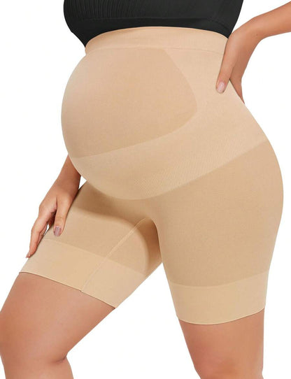 Maternity Shapewear Over Belly Shorts - Anti-Chafing Seamless Underwear for Dresses