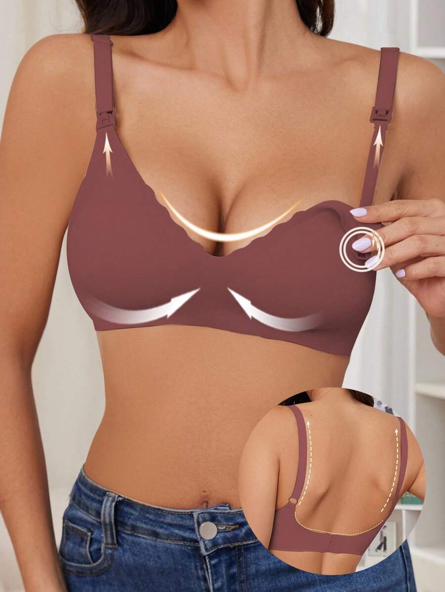 Maternity Jelly Style Nursing Bra Women Solid Color Comfortable Wireless Breastfeeding Support Bra