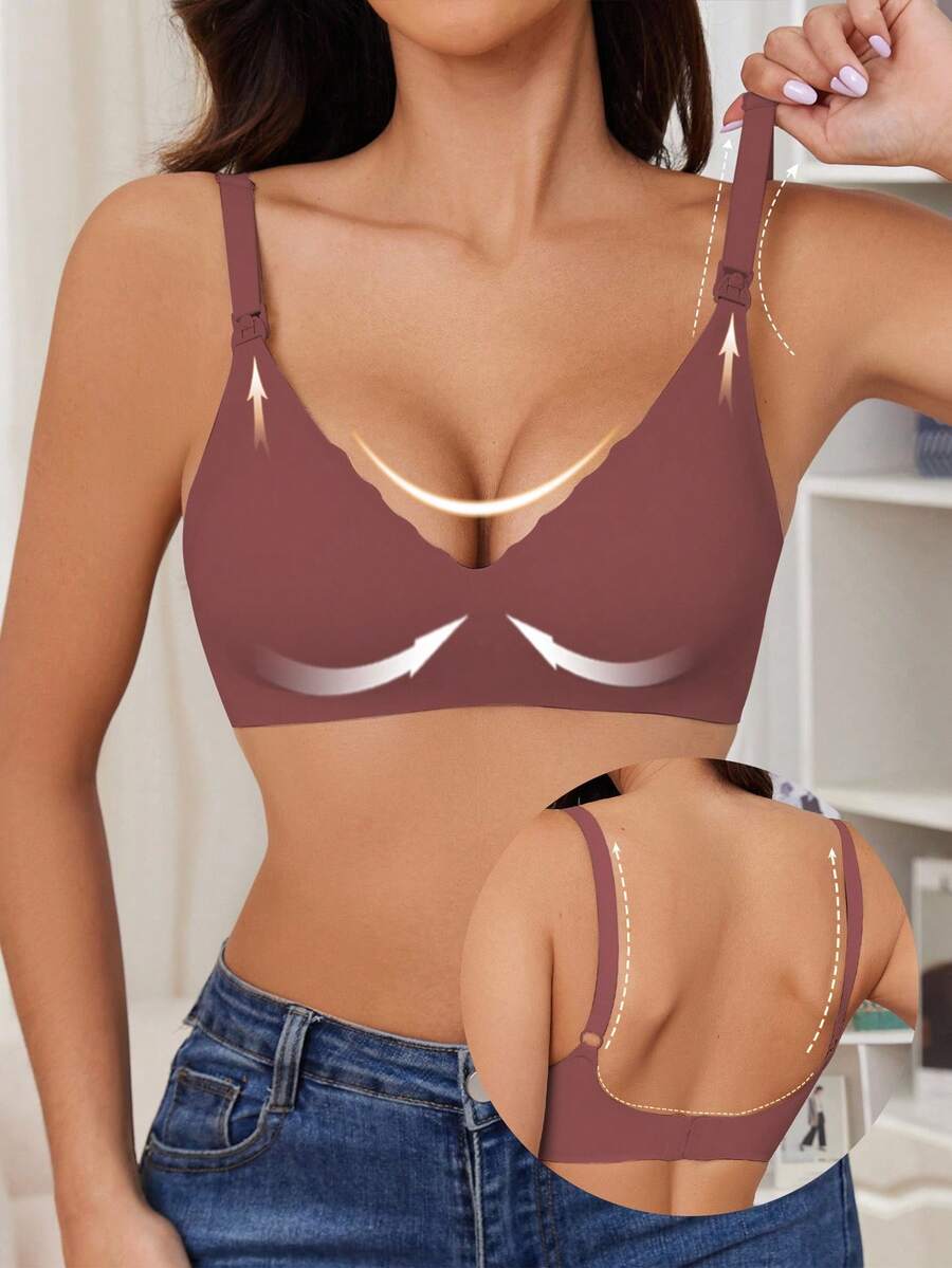 Maternity Seamless Nursing Bra Women Solid Color Comfortable Wireless Breastfeeding Support Bra for Mother