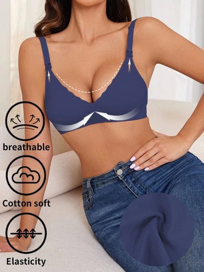 Maternity Seamless Nursing Bra Women Solid Color Comfortable Wireless Breastfeeding Support Bra for Mother