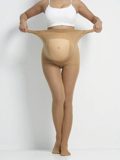Maternity Pantyhose 1-2 Pairs - Plus Size High Waist Breathable Transparent Belly, Autumn