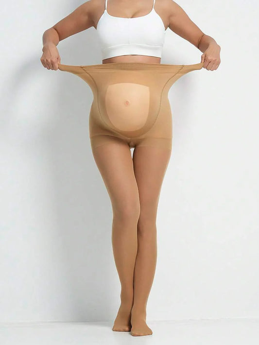 Maternity Pantyhose 1-2 Pairs - Plus Size High Waist Breathable Transparent Belly, Autumn