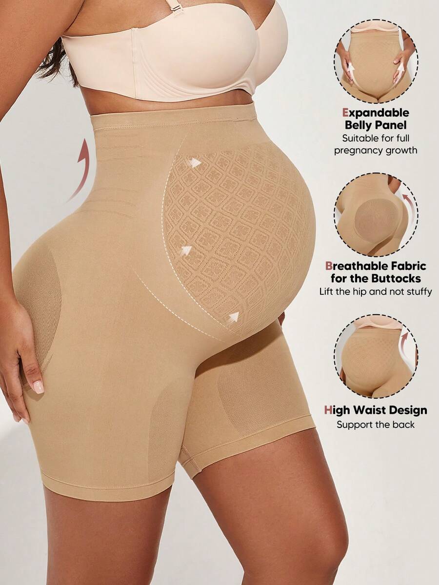 Maternity Activewear Shorts - Belly Support Mid-Thigh Cycling Shorts