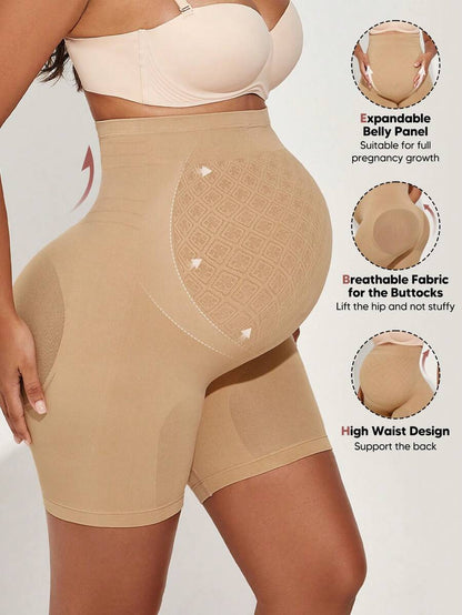 Maternity Activewear Shorts - Belly Support Mid-Thigh Cycling Shorts