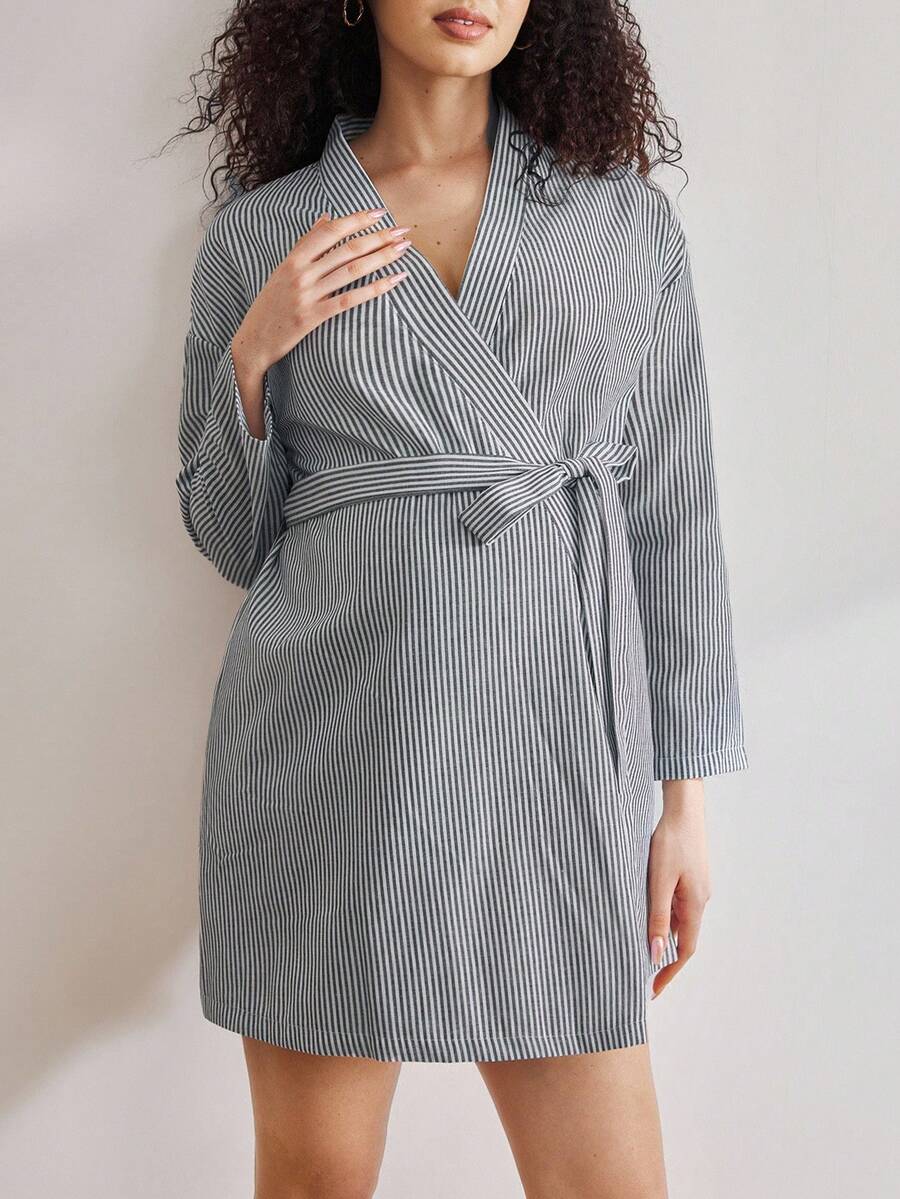 Maternity Nursing Robe - Fashionable Casual Short Summer Winter Wearable, Breastfeeding Loungewear