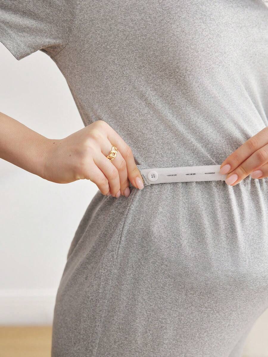Maternity Pleated Pajama Set Women Comfortable Nursing Sleepwear Pleated Top and Pants Lounge Set