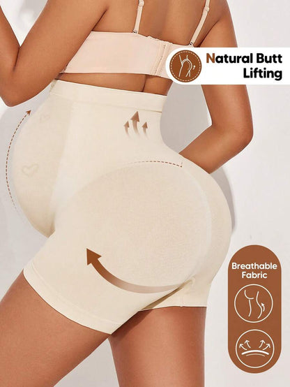 Maternity High Waist Belly Support Shorts - Expandable Abdominal Panel