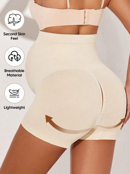 Maternity High Waist Belly Support Shorts - Expandable Abdominal Panel