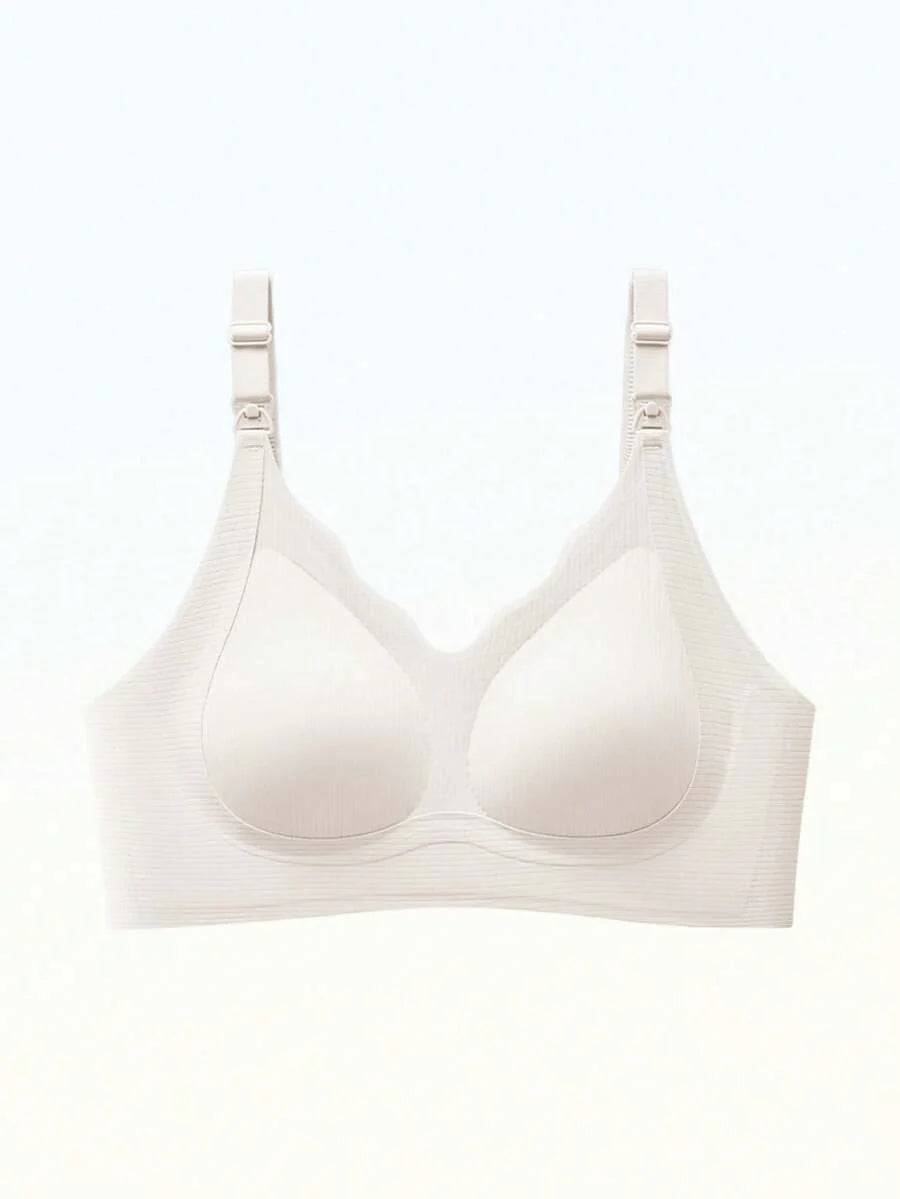 Maternity Nursing Bra - Wireless Anti-Sagging Breastfeeding Half-Fixed Lift Clip-Open, Postpartum