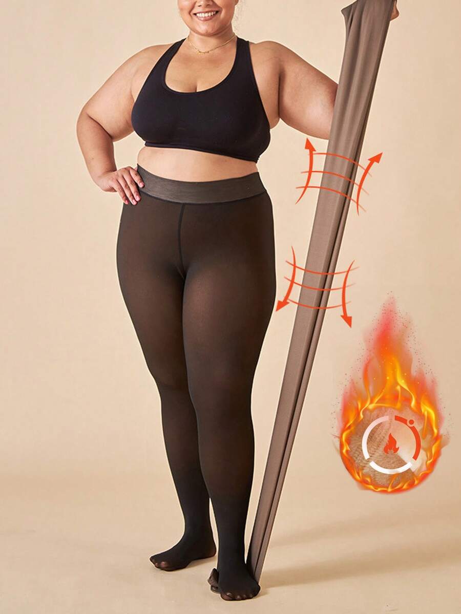 Maternity Footless Tights - 200D Opaque Thick Thermal Lined Leggings Warm, Winter Pregnancy