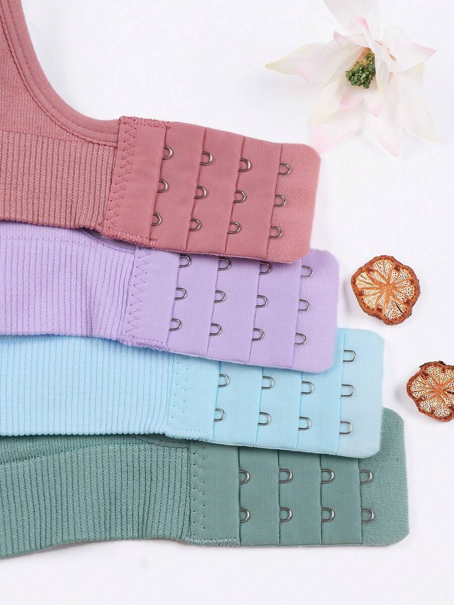 4PCS Maternity Nursing Bras Set Women Simple Solid Color Comfortable Breastfeeding Support Bra Set