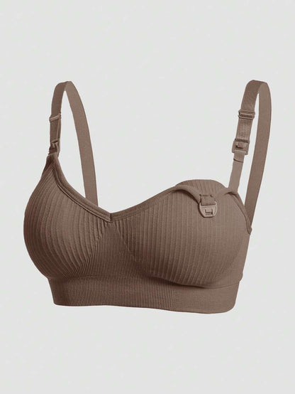 3-Pack Seamless Maternity Nursing Bras, Wireless Front-Snap Breastfeeding Sleep Bra with Removable Padding, Multicolor Set