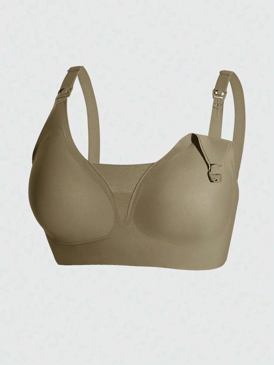 Maternity Nursing Bra Set 3 Pack - Seamless Front Clasp Deep V Neck Breastfeeding, All Season