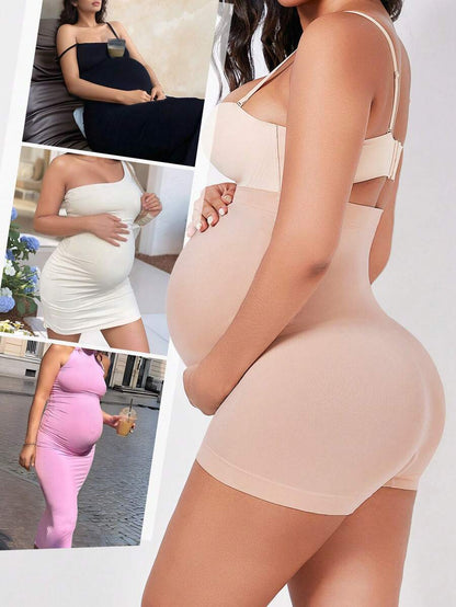 Hart & Haze Maternity Belly Support Shorts - High Waist Expandable Panel Yoga, Christmas Edition
