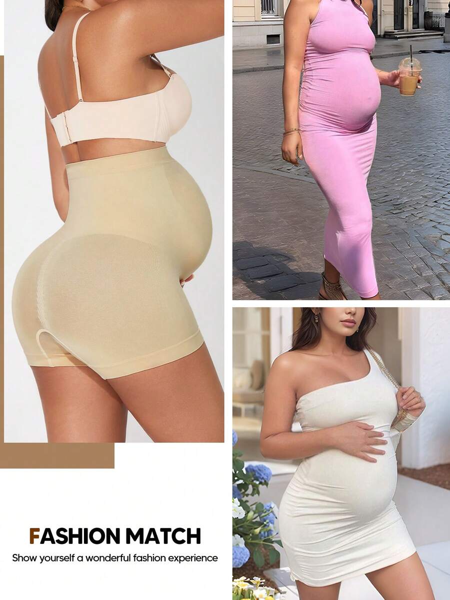 Maternity High Waist Belly Support Shorts - Expandable Panel Yoga Activewear