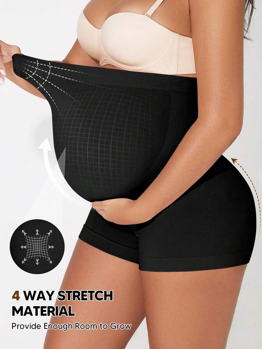 Christmas Maternity Yoga Shorts – High Waist Belly Support Panel