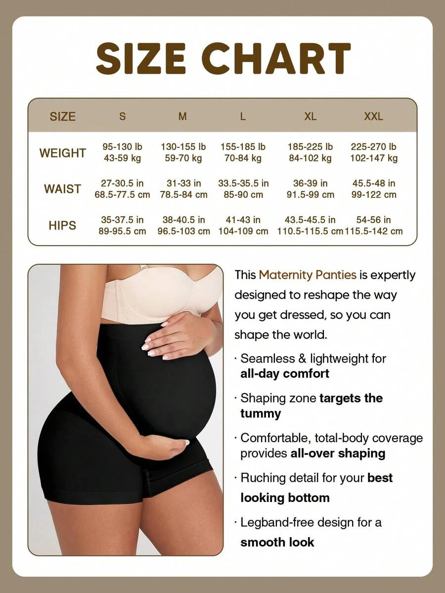 Maternity High Waist Rib-Knit Yoga Shorts with Elastic Belly Support Panel, Geometric Print Winter Activewear, Beige