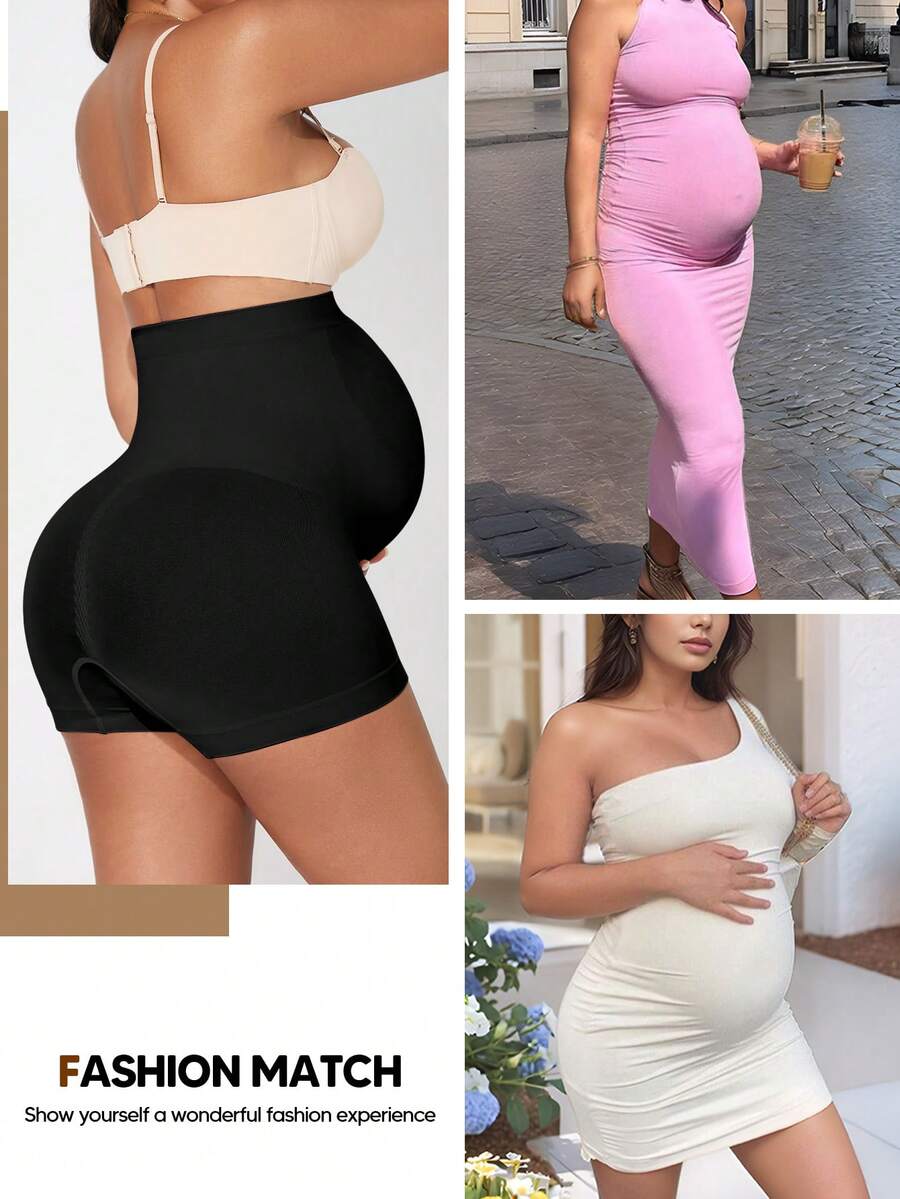 Christmas Maternity Yoga Shorts – High Waist Belly Support Panel