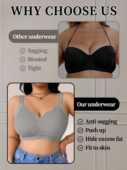 Women's Plus Size Seamless Wireless Bra - Comfortable Lifting Bralette