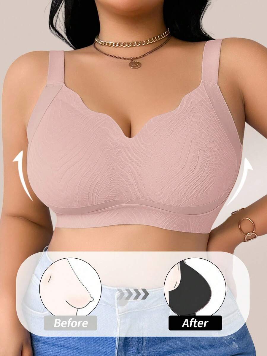 Women's Plus Size Seamless Wireless Bra - Comfortable Lifting Bralette