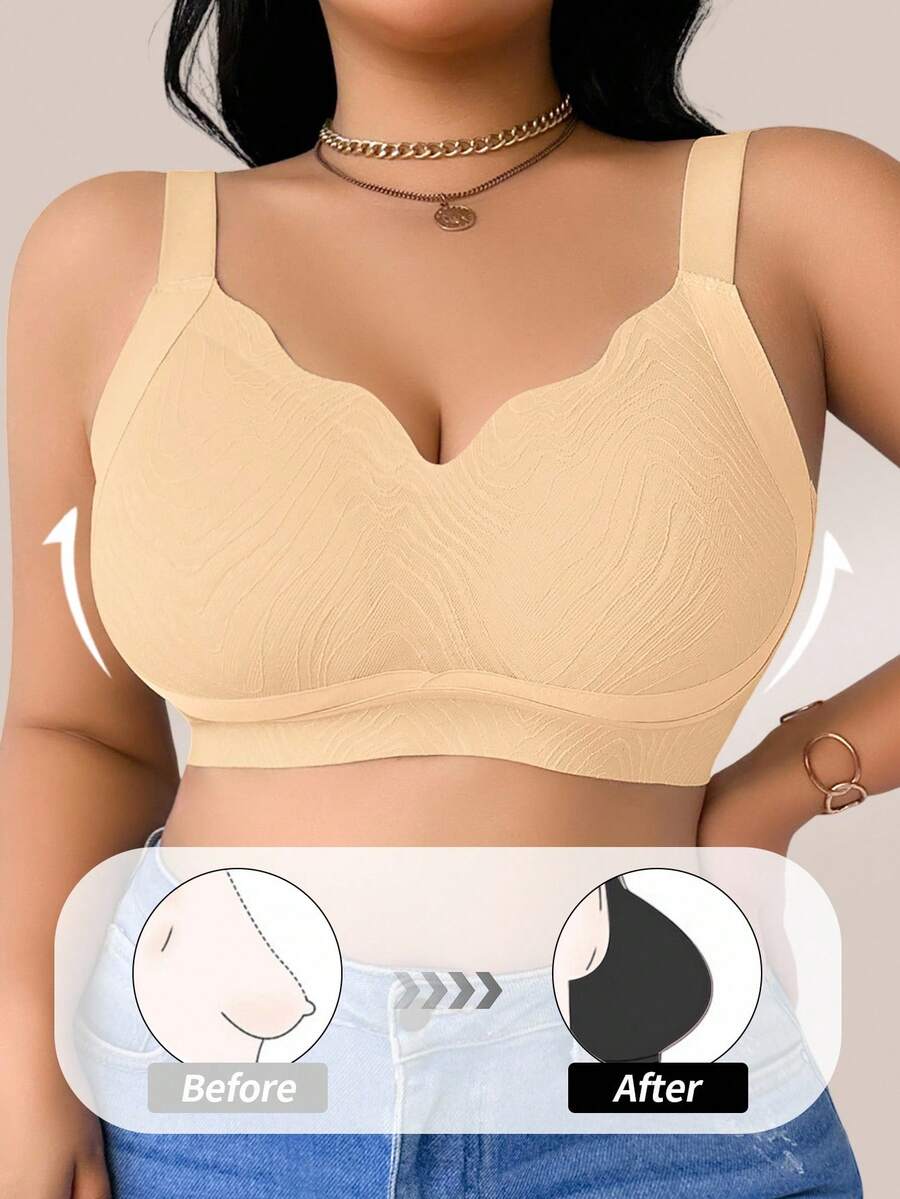 Women's Plus Size Seamless Wireless Bra - Comfortable Lifting Bralette