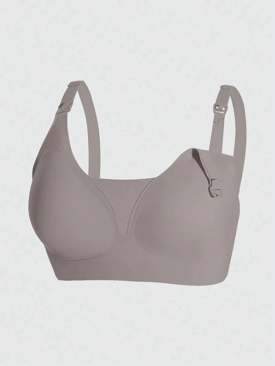 Maternity Nursing Bra Set 3 Pack - Seamless Front Clasp Deep V Neck Breastfeeding, All Season