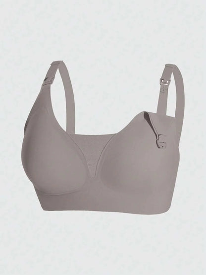 Maternity Nursing Bra Set 3 Pack - Seamless Front Clasp Deep V Neck Breastfeeding, All Season