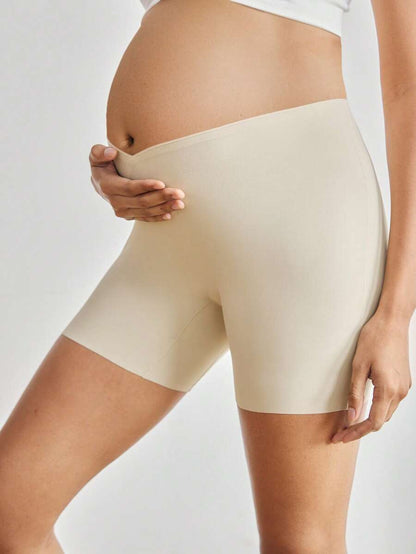 Maternity Underwear - Adhesive Solid Color Elastic Waist Soft Stretch Seamless, Daily Wear