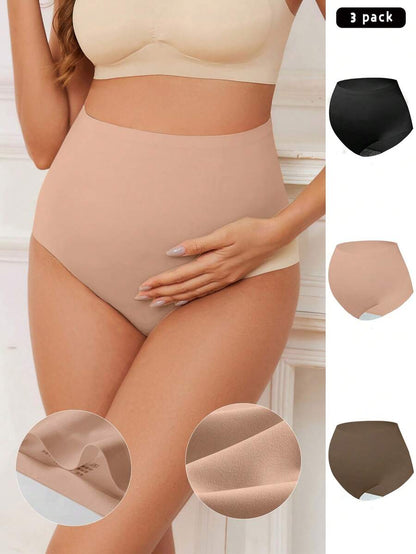 Maternity Underwear Set 3 Pack - Seamless High Waist Soft Everyday, Nursing Support Briefs