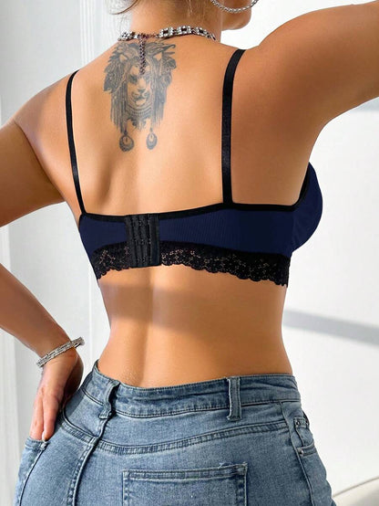 Lace Trim Nursing Bra Wireless Grey Maternity Strapless Bralette with Adjustable Straps for Daily Support