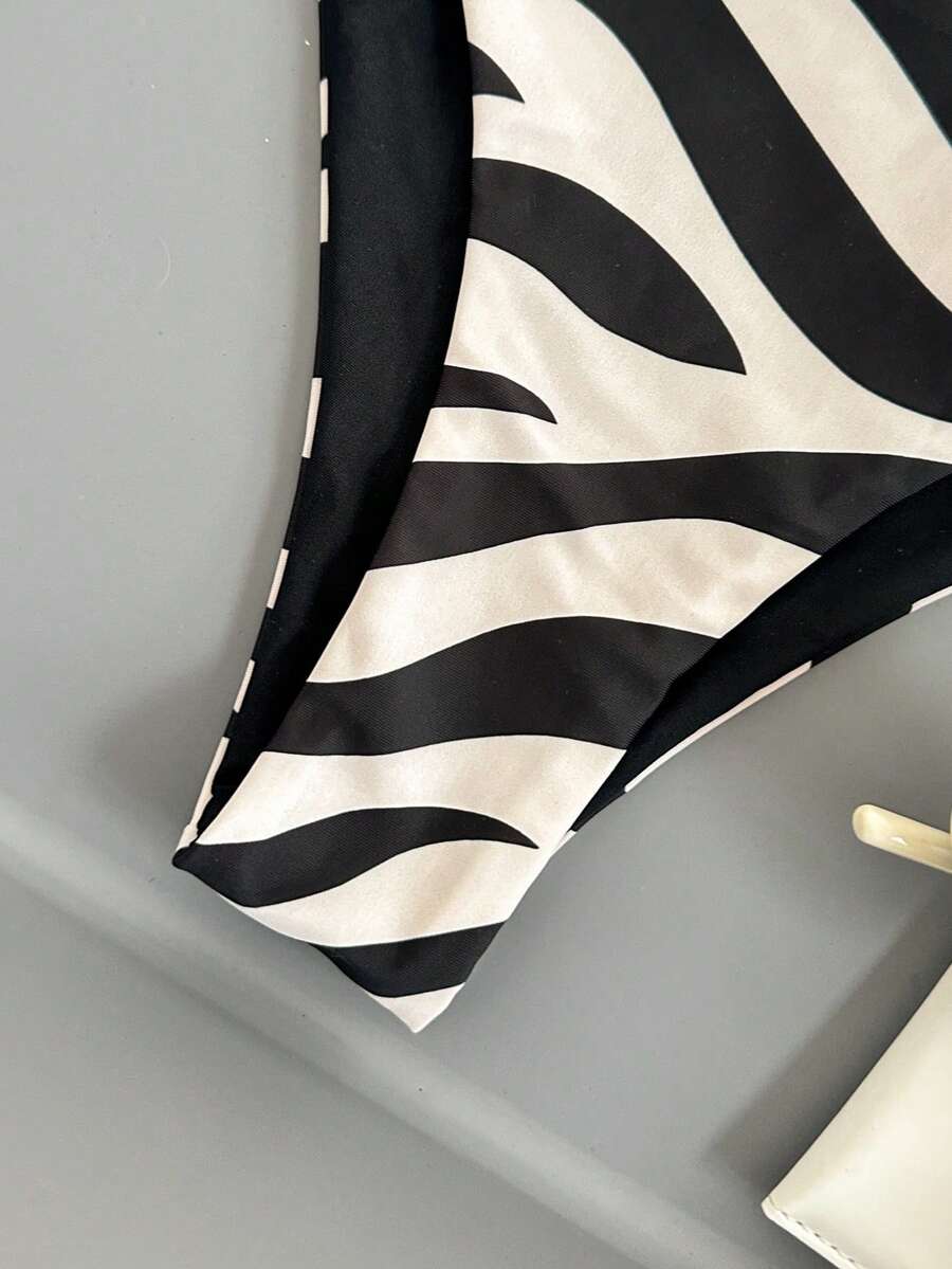 Bellisia Summer Beach Zebra Striped Underwire Bikini Set