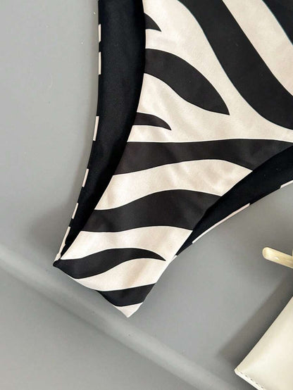 Bellisia Summer Beach Zebra Striped Underwire Bikini Set
