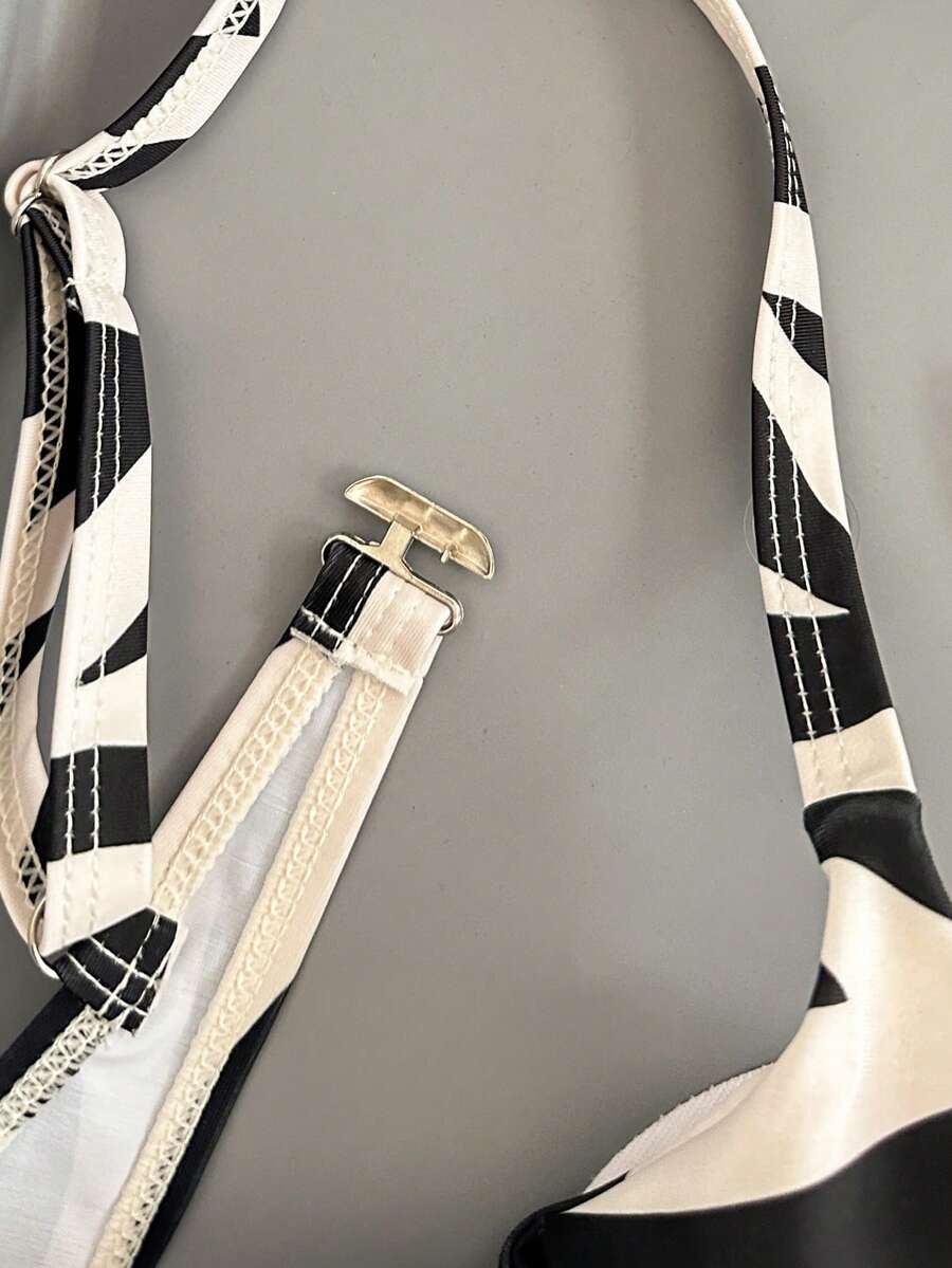 Bellisia Summer Beach Zebra Striped Underwire Bikini Set