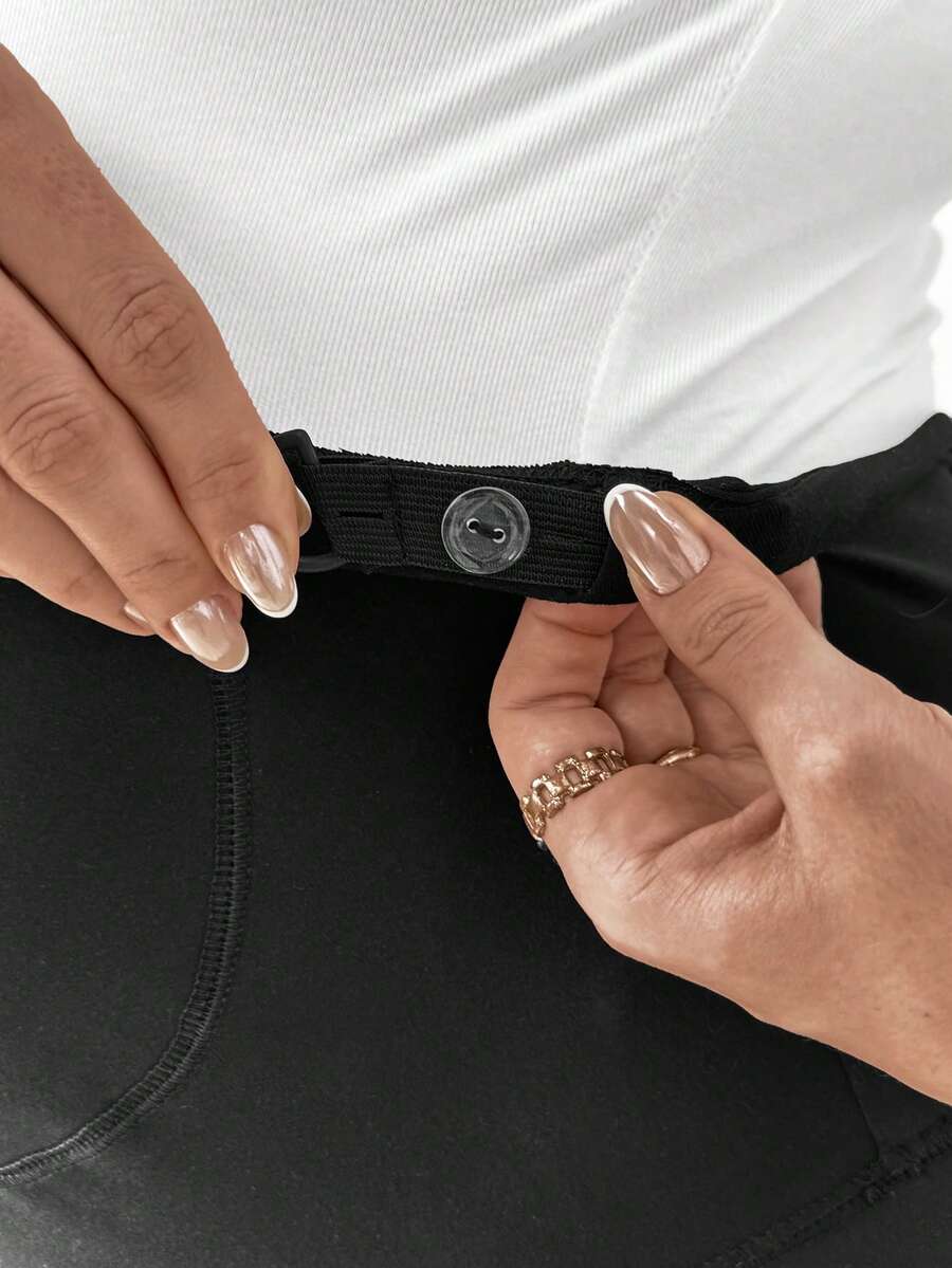 Plus Size Maternity Leggings - Adjustable Waist, Phone Pocket, Ultra High Waist, Slim Fit, Royal Blue