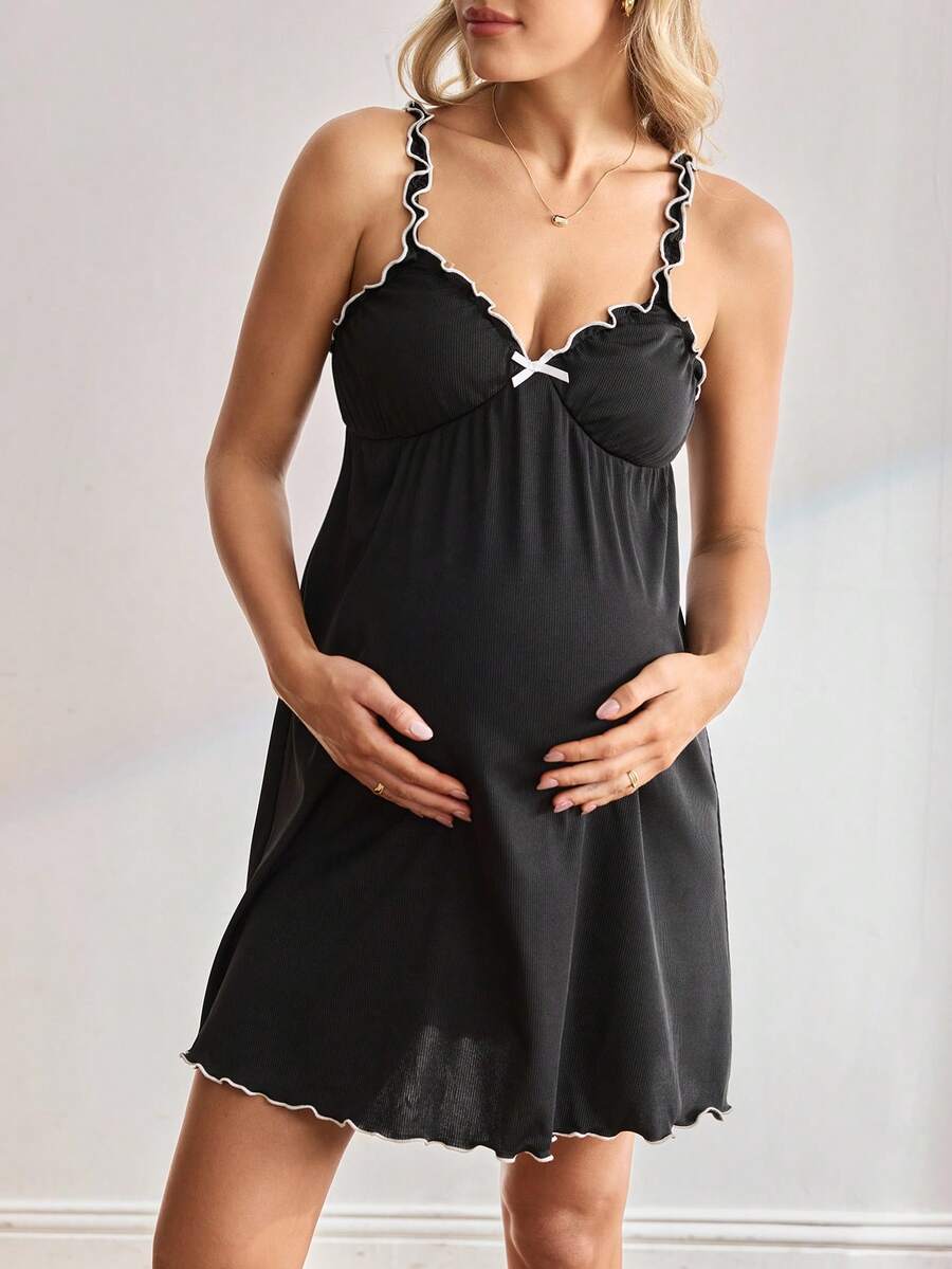 Plus Size Maternity Nightgown Casual Nursing Sleepwear Comfortable Pregnancy Night Dress