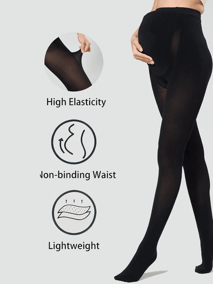 Maternity Pantyhose - Adjustable Strap Abdominal Support High Elasticity Non Binding, Medium Thickness