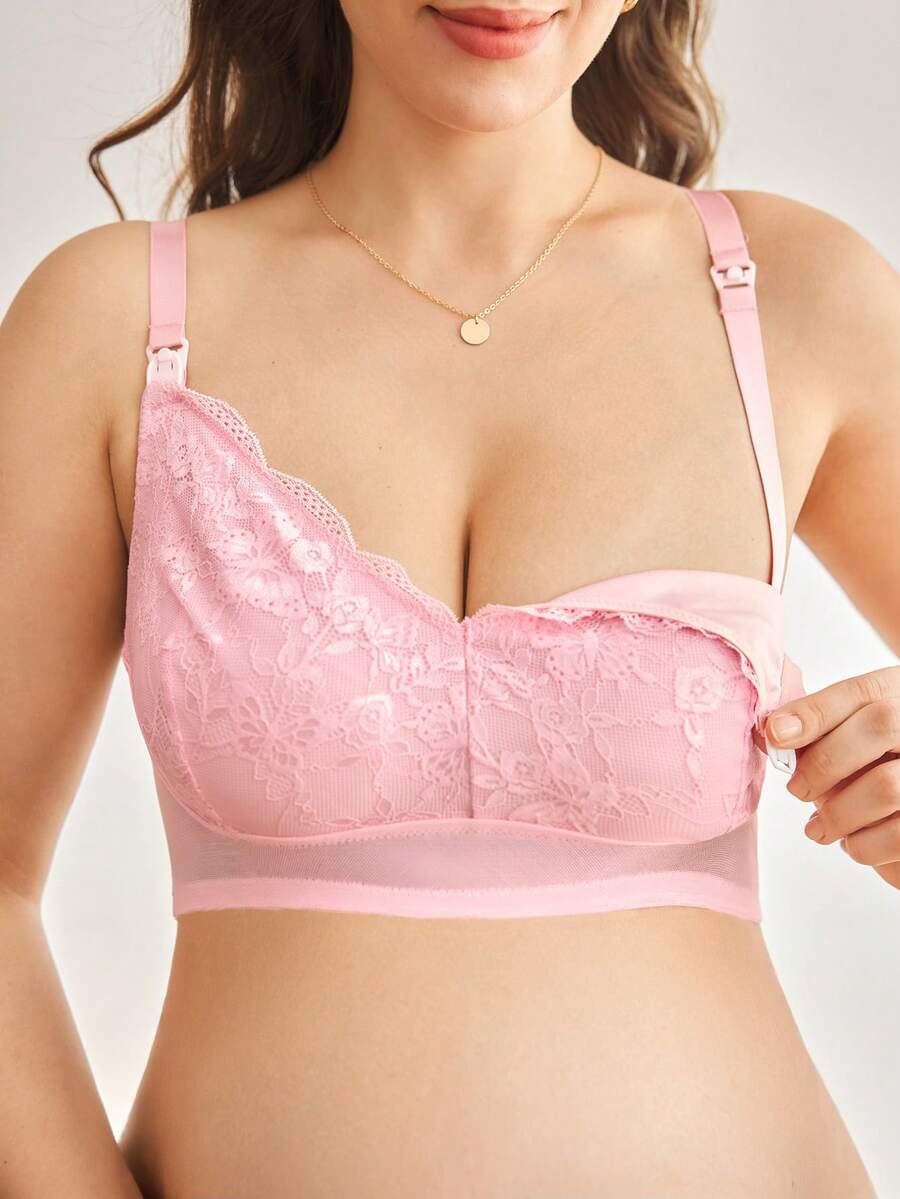 Plus Size Underwire Nursing Bra - Lace Maternity Bra with Hooks