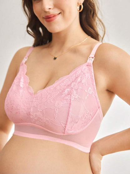 Plus Size Underwire Nursing Bra - Lace Maternity Bra with Hooks