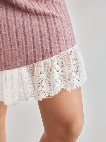 Maternity Lace Patchwork Camisole Sleepwear Women Solid Color Casual Pregnancy Nightgown
