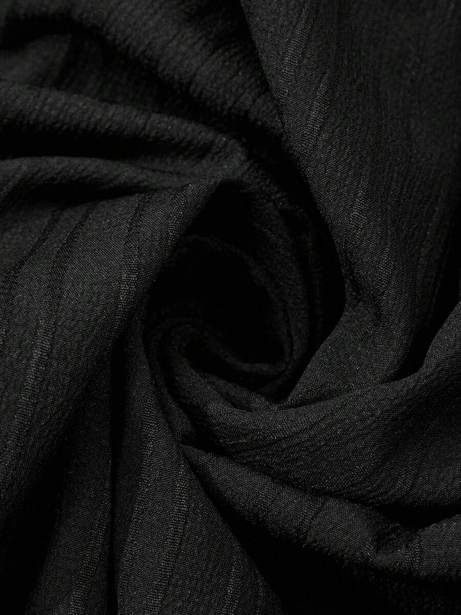 Plus Size Maternity Wide Leg Pants - Belted Knot Waist, Ultra High Waist, Loose Fit, Black