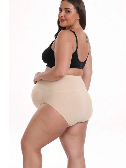 Plus Size Seamless Maternity Yoga Pants - Elastic Waistband Summer Support