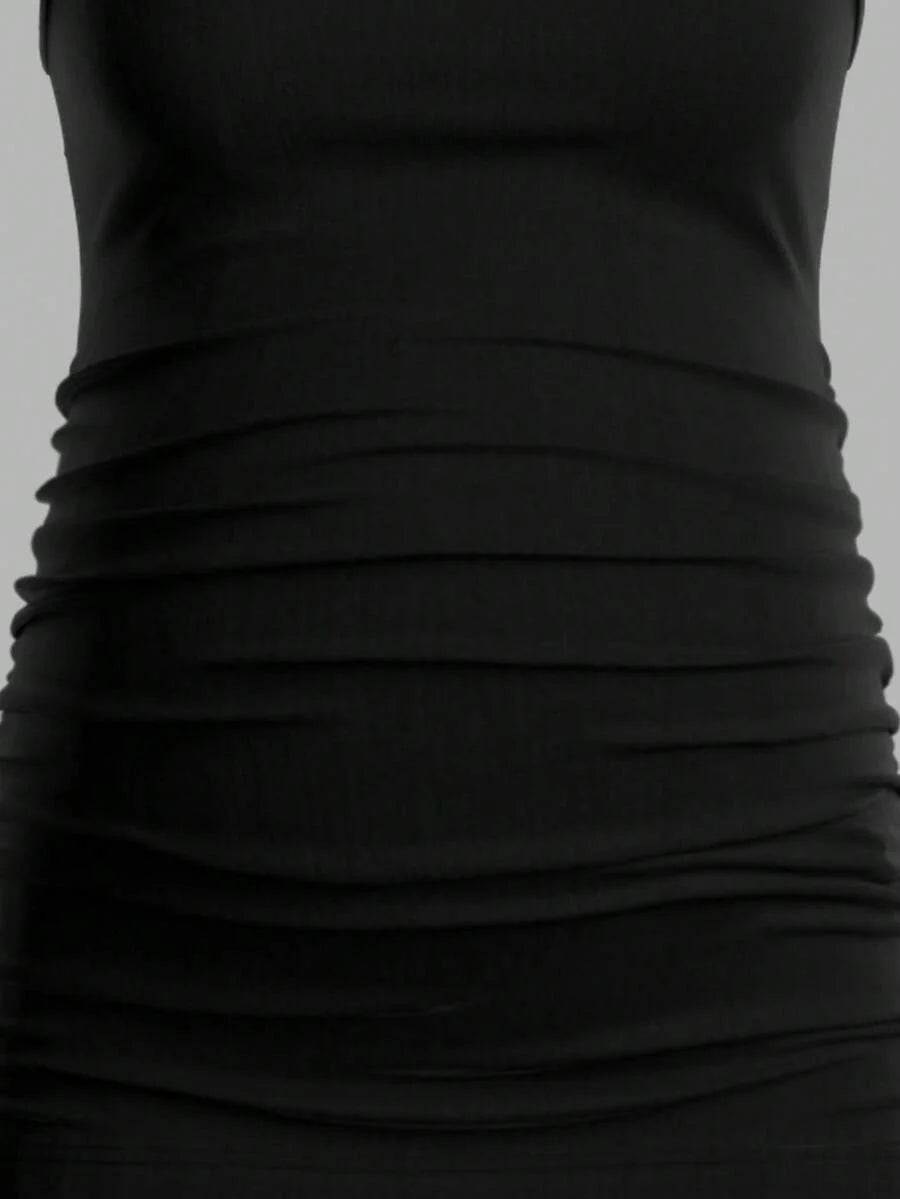 Maternity Ruched Tank Top 3-Pack - Square Neck, Slim Fit, Multicolor