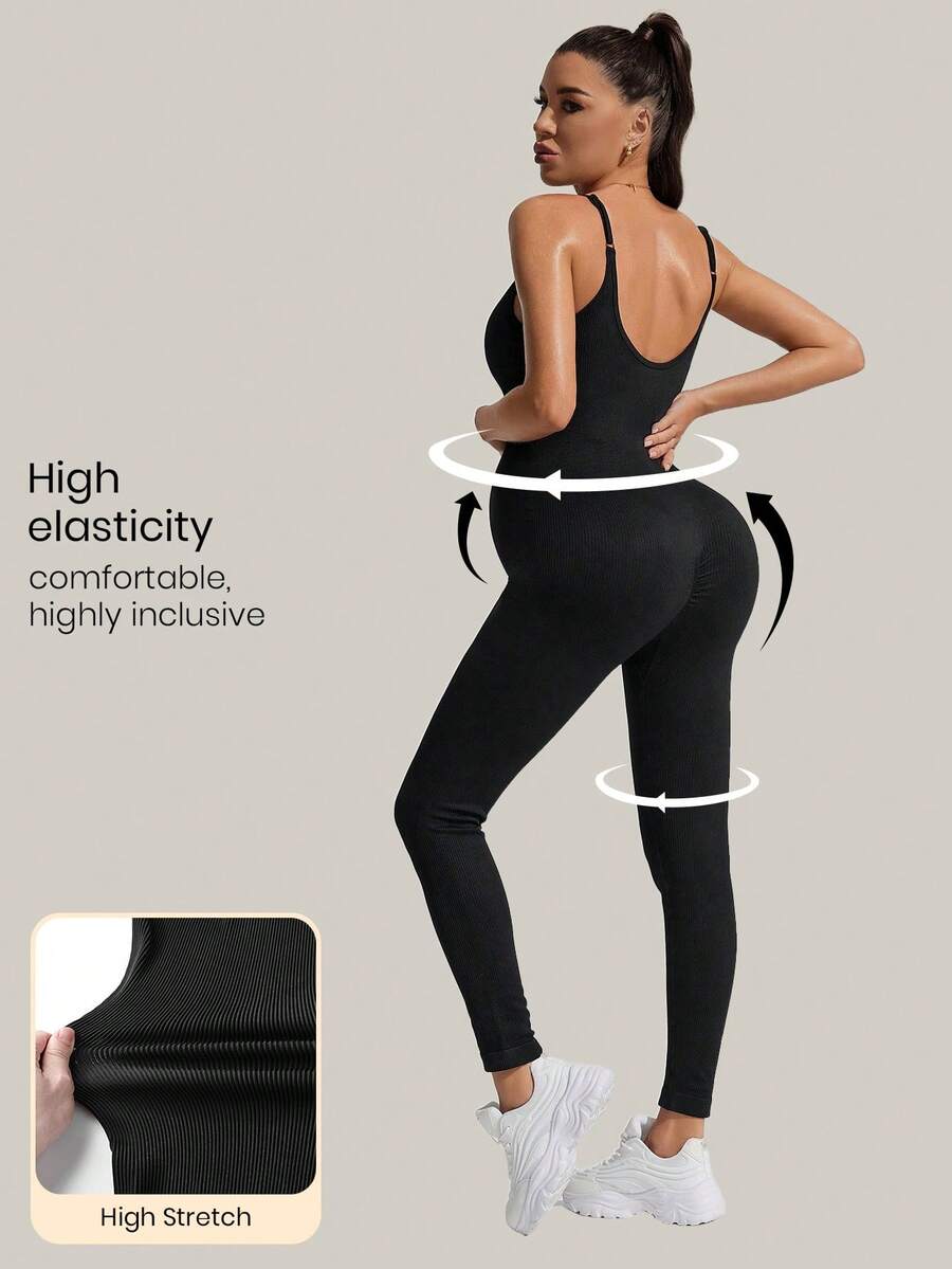 Solid Color Sleeveless Maternity Jumpsuit, Maternity Jumpsuit, Maternity Wear