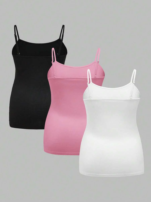 Multicolor Minimalist Ruched Maternity Cami - Slim Fit Spaghetti Strap High Stretch Knitted Tank Top for Pregnant Women Daily Wear