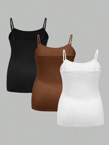 Multicolor Minimalist Ruched Maternity Cami - Slim Fit Spaghetti Strap High Stretch Knitted Tank Top for Pregnant Women Daily Wear