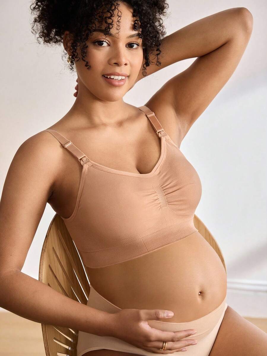 3-Pack Maternity Ruched Nursing Bra Set Women Comfortable Breastfeeding Support Bra Postpartum Lingerie