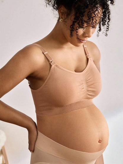 3PCS Maternity Nursing Bras Set Women Simple Solid Color Comfortable Breastfeeding Bra Set