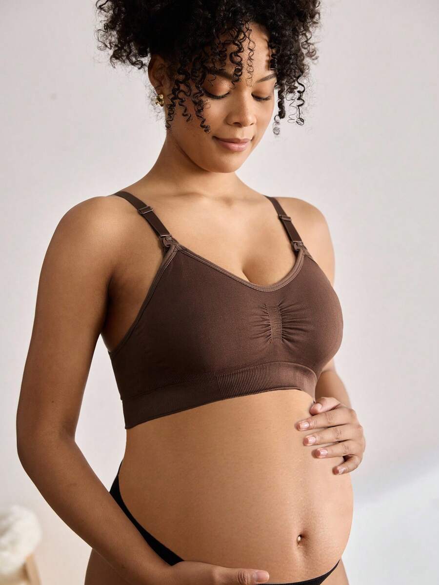 3-Pack Maternity Ruched Nursing Bra Set Women Comfortable Breastfeeding Support Bra Postpartum Lingerie